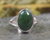 Sterling Silver Kawakawa Pounamu Ring - NZ Greenstone