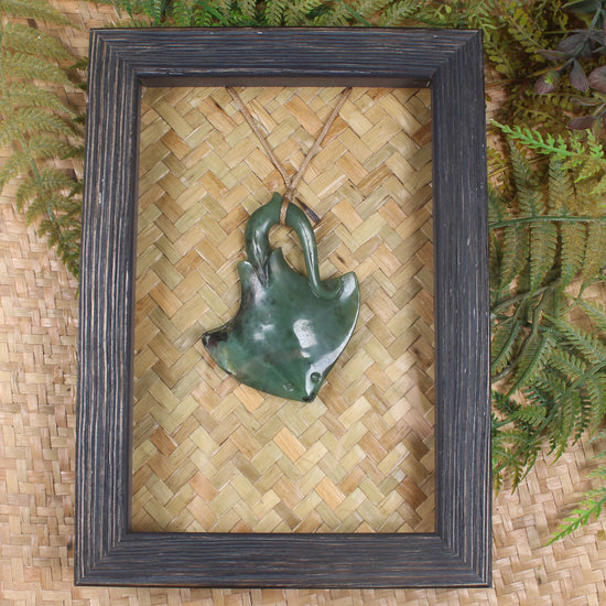 Framed Inanga Pounamu Whai - NZ Greenstone