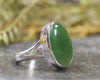 NZ Greenstone Sterling Silver Ring S8 (BM232) Hapopo Pounamu