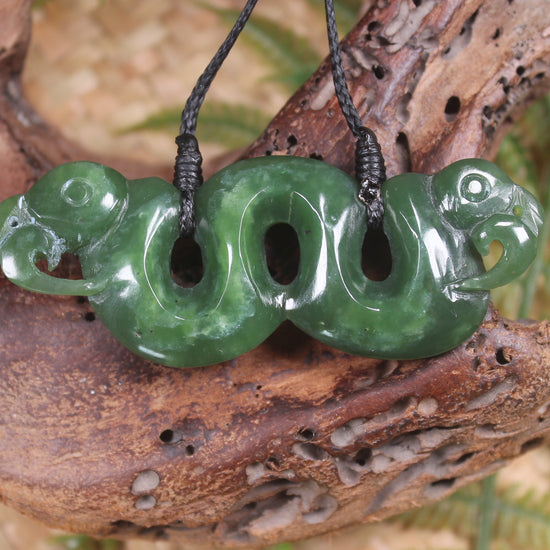 Pekapeka Pendant carved from Hapopo Pounamu - NZ Greenstone