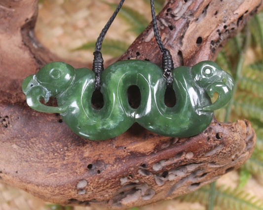 Pekapeka Pendant carved from Hapopo Pounamu - NZ Greenstone