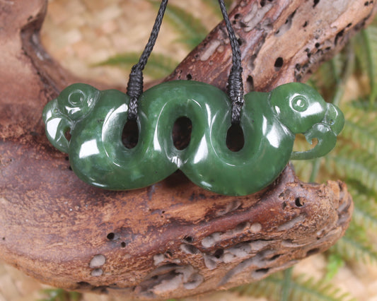Pekapeka Pendant carved from Hapopo Pounamu - NZ Greenstone
