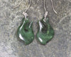 Matau or Fish Hook Earrings carved from Hapopo Pounamu - NZ Greenstone