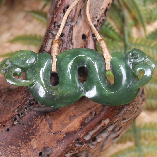 Pekapeka Pendant carved from Hapopo Pounamu - NZ Greenstone