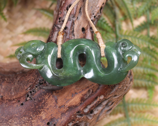 Pekapeka Pendant carved from Hapopo Pounamu - NZ Greenstone
