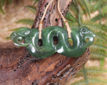 Pekapeka Pendant carved from Hapopo Pounamu - NZ Greenstone