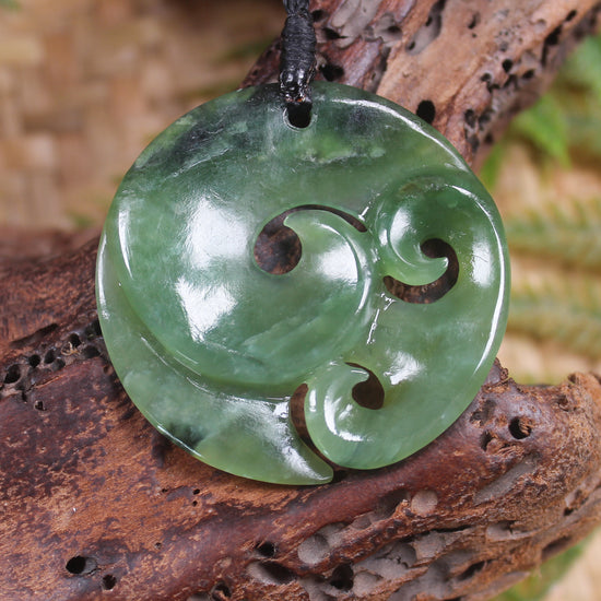 Koru Pendant carved from Hapopo Pounamu - NZ Greenstone