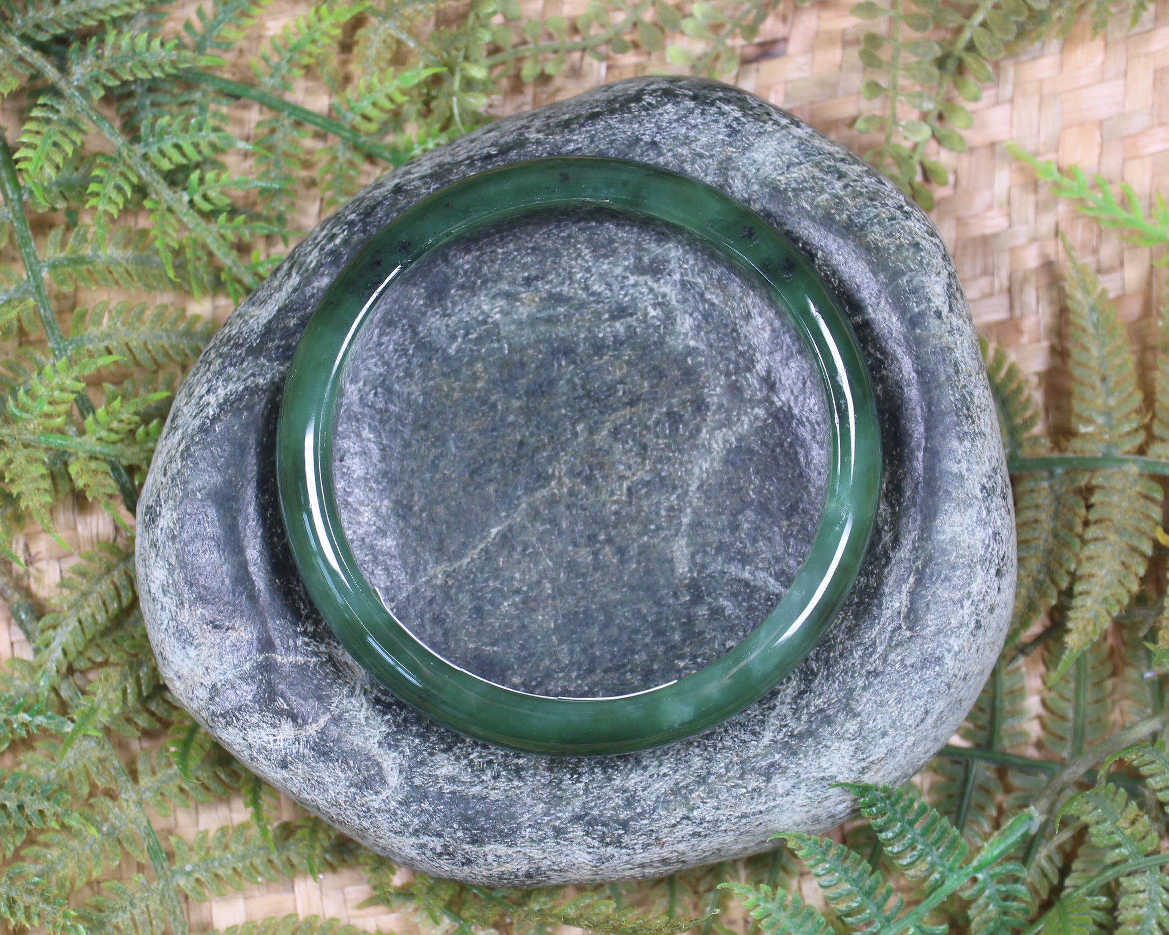 Bangle carved from Hapopo Pounamu - NZ Greenstone