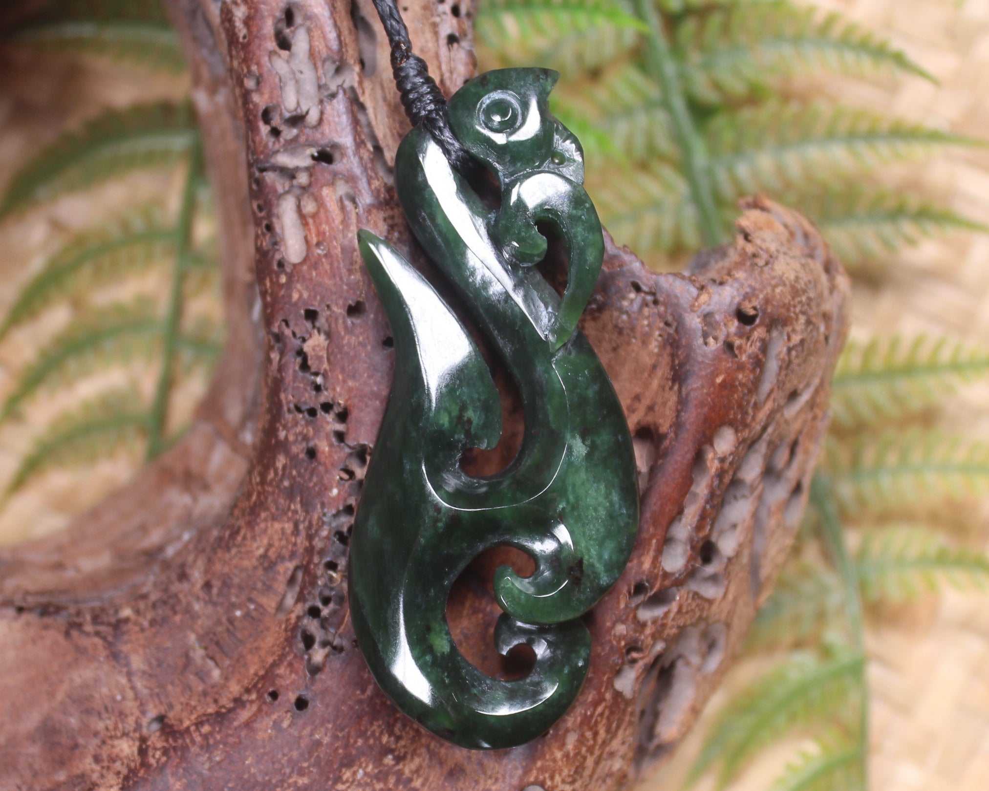 Manaia carved from Kawakawa Pounamu - NZ Greenstone