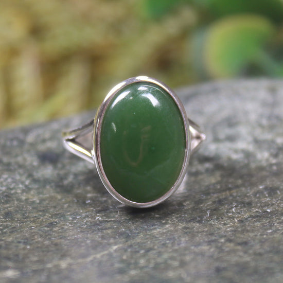 Ring with Kawakawa Pounamu