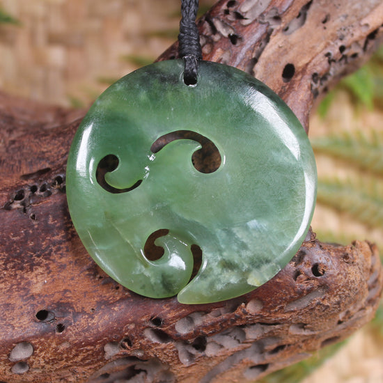 Koru Pendant carved from Hapopo Pounamu - NZ Greenstone