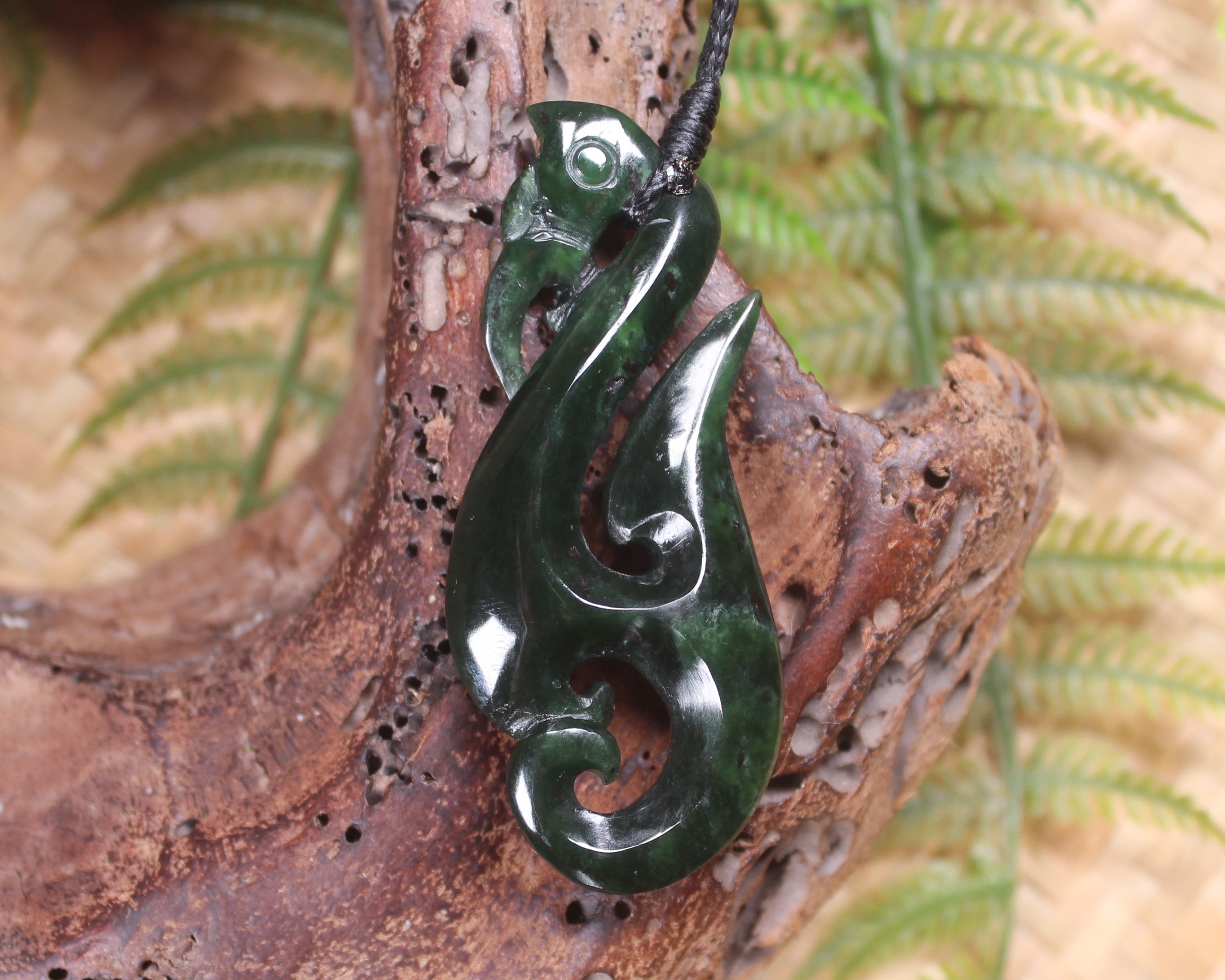 Manaia carved from Kawakawa Pounamu - NZ Greenstone