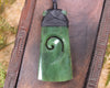 Toki or Adze with Koru carved from Hapopo Pounamu - NZ Greenstone