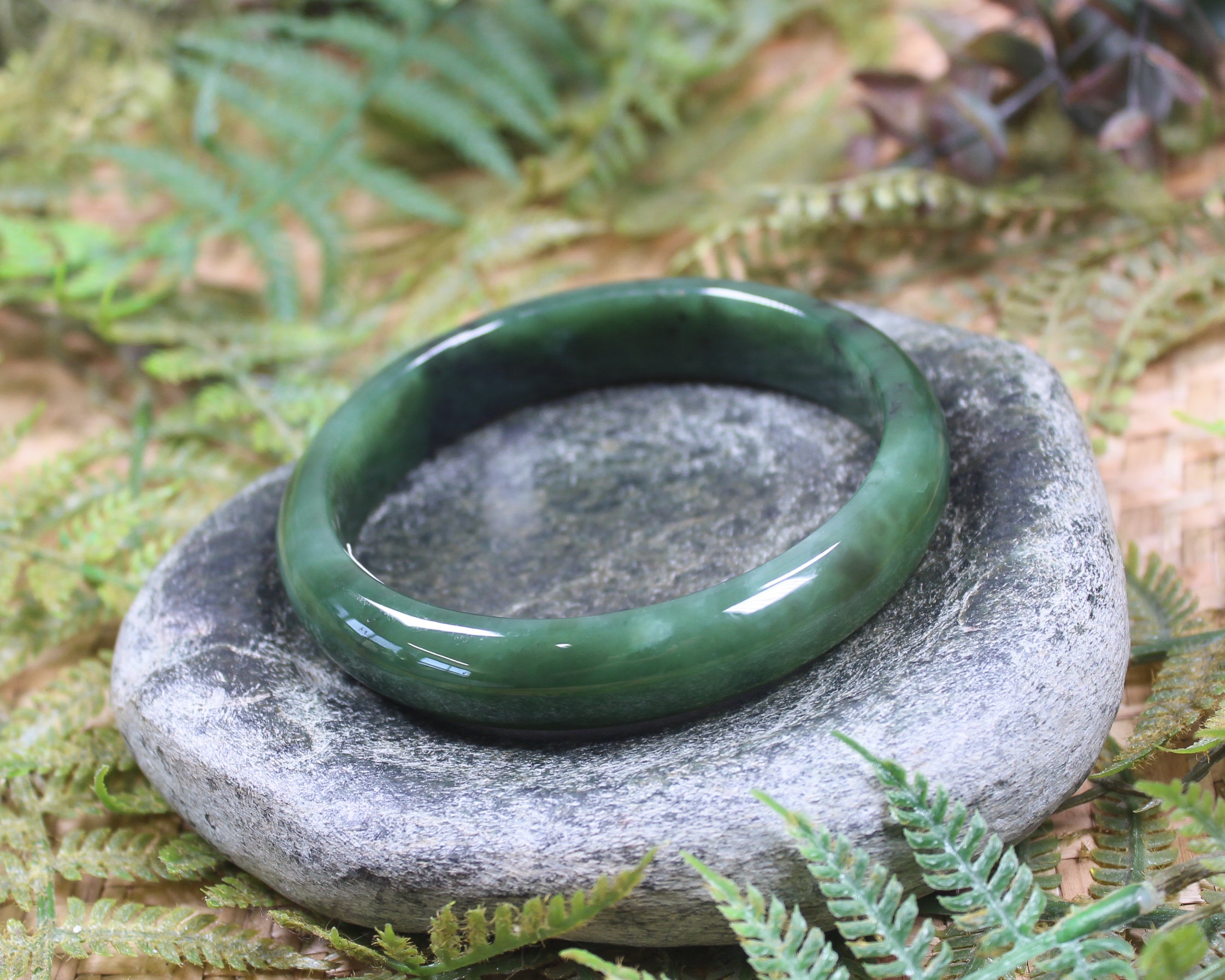 Bangle carved from Hapopo Pounamu - NZ Greenstone