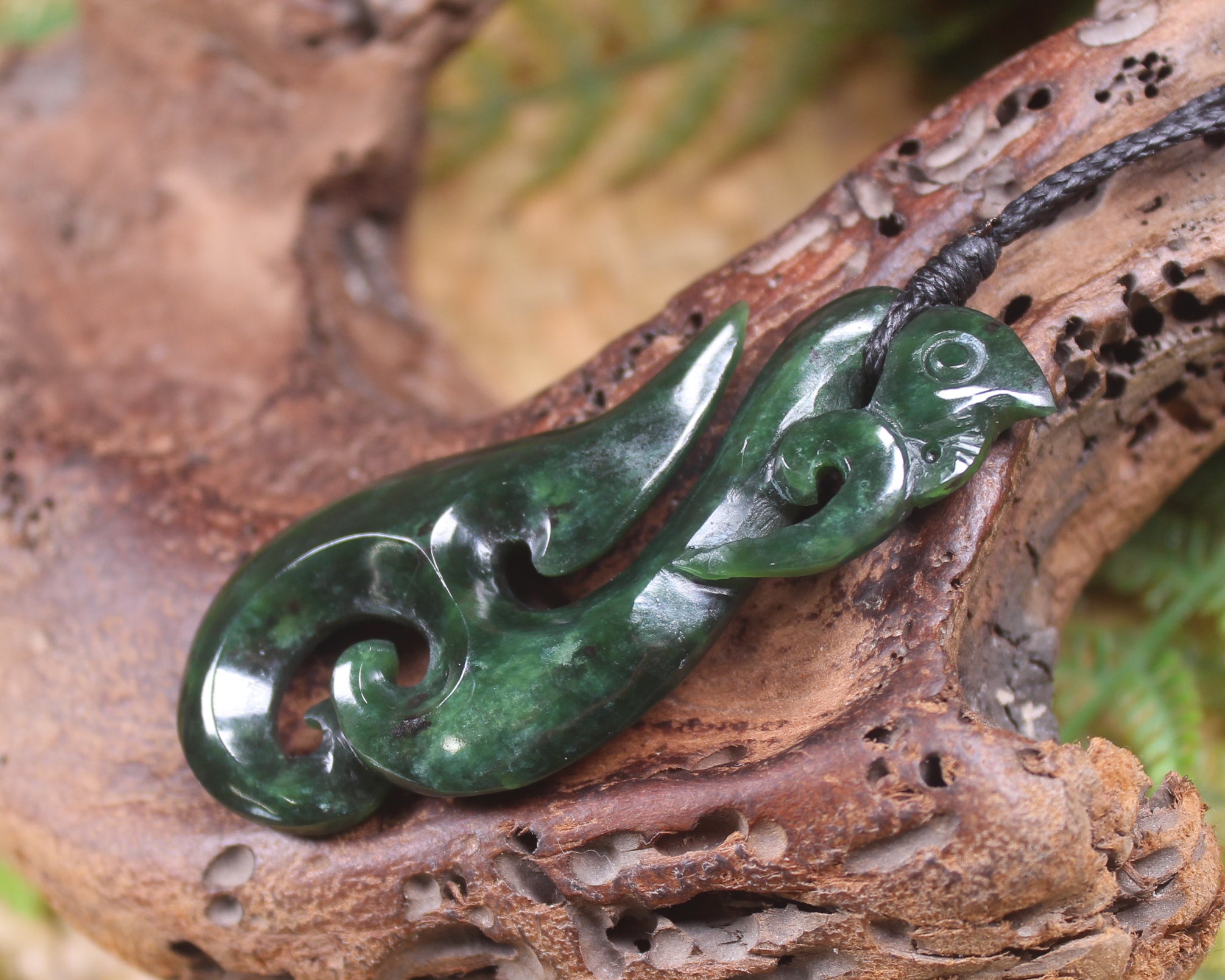 Manaia carved from Kawakawa Pounamu - NZ Greenstone