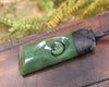 Toki or Adze with Koru carved from Hapopo Pounamu - NZ Greenstone