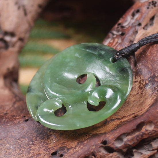 Koru Pendant carved from Hapopo Pounamu - NZ Greenstone