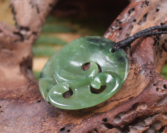 Koru Pendant carved from Hapopo Pounamu - NZ Greenstone