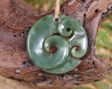 Inanga Koru pendant - NZ Greenstone
