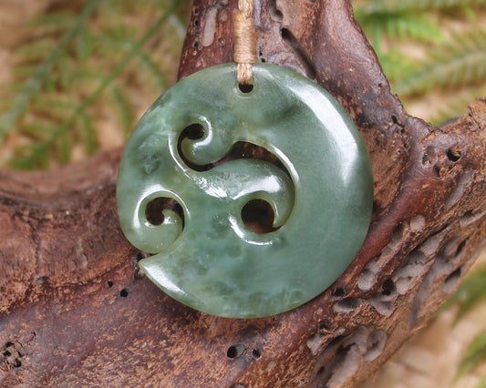 Inanga Koru pendant - NZ Greenstone