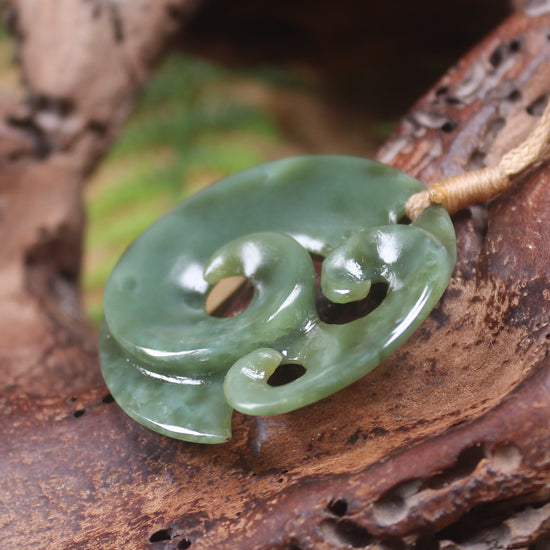 Inanga Koru pendant - NZ Greenstone