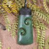 Hapopo Pounamu Toki with Koru - NZ Greenstone