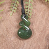 Twist or Pikorua carved from Hapopo Pounamu - NZ Greenstone