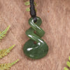 Twist or Pikorua carved from Hapopo Pounamu - NZ Greenstone