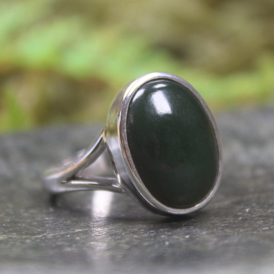 Ring with Kawakawa Pounamu
