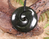 Koru carved from Rimu Pounamu - NZ Greenstone