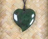 Kawakawa Pounamu Heart Pendant - NZ Greenstone 
