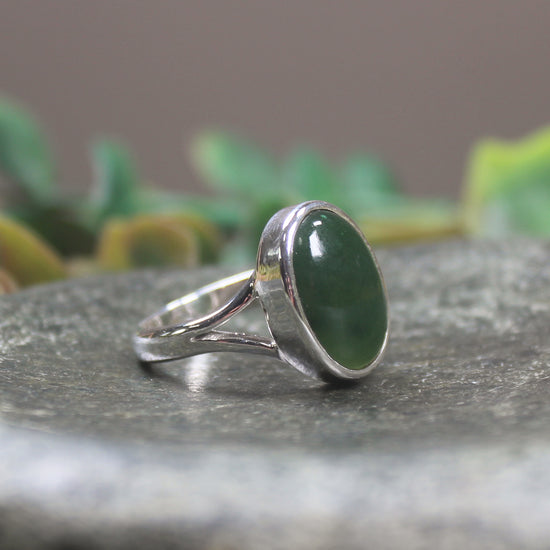 Ring with Kawakawa Pounamu