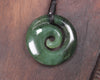 Koru pendant carved from Kawakawa Pounamu - NZ Greenstone