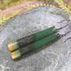 Roimata or Teardrop earrings carved from Flower Jade Pounamu - NZ Greenstone