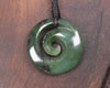 Koru pendant carved from Kawakawa Pounamu - NZ Greenstone