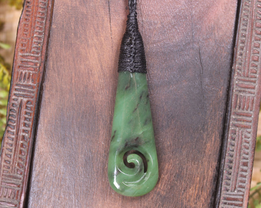 Roimata with Koru Pounamu Pendant - NZ Greenstone