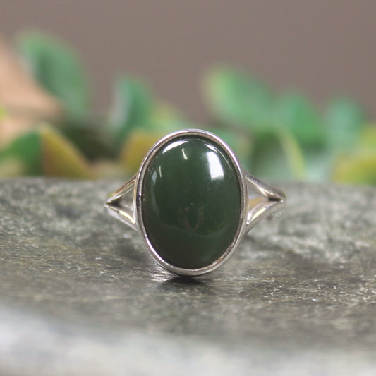 Ring with Kawakawa Pounamu
