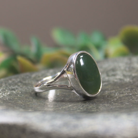 Ring with Kawakawa Pounamu