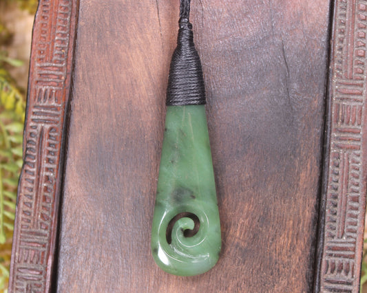 Roimata with Koru Pounamu Pendant - NZ Greenstone
