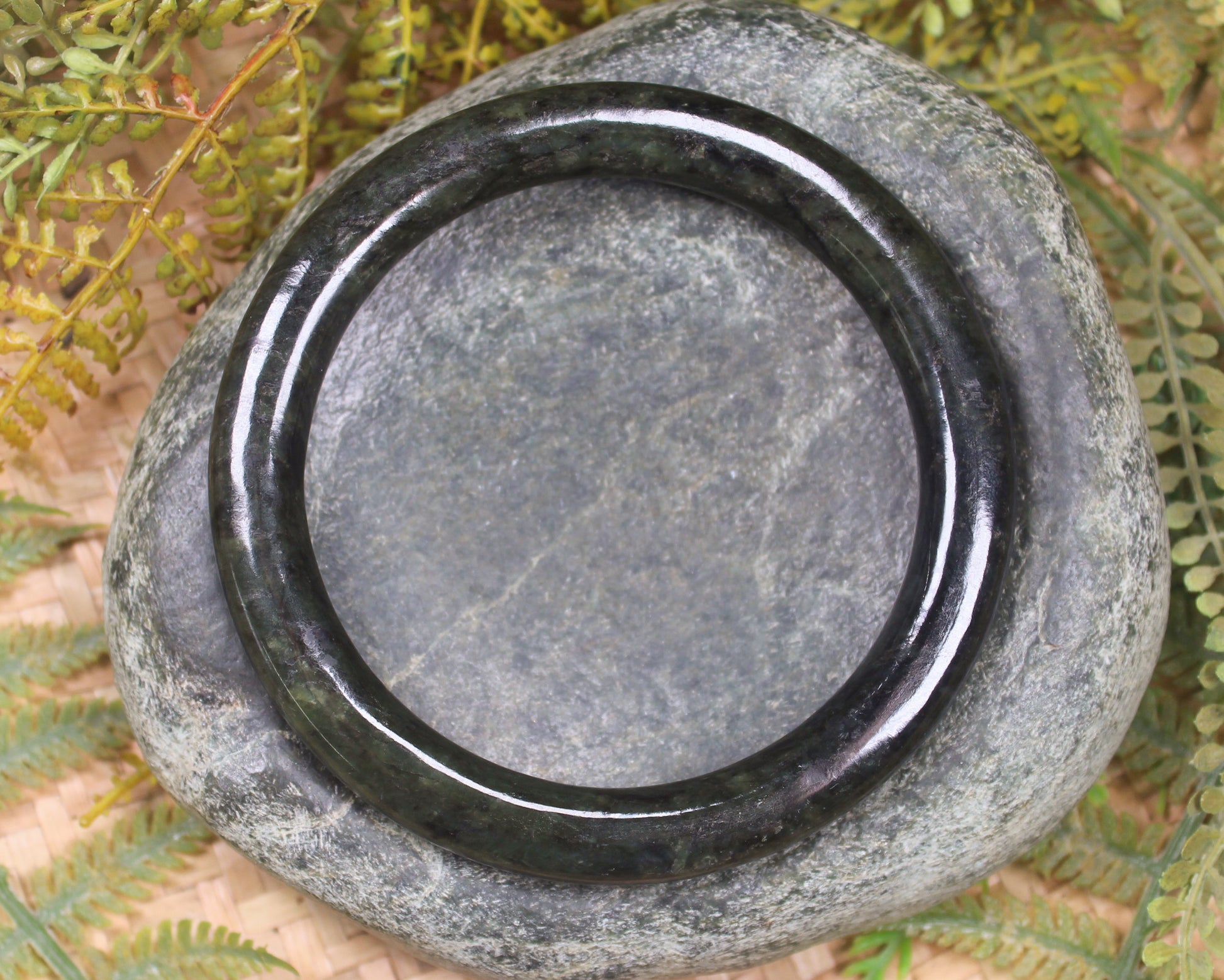 Bangle carved from Rimu Pounamu - NZ Greenstone