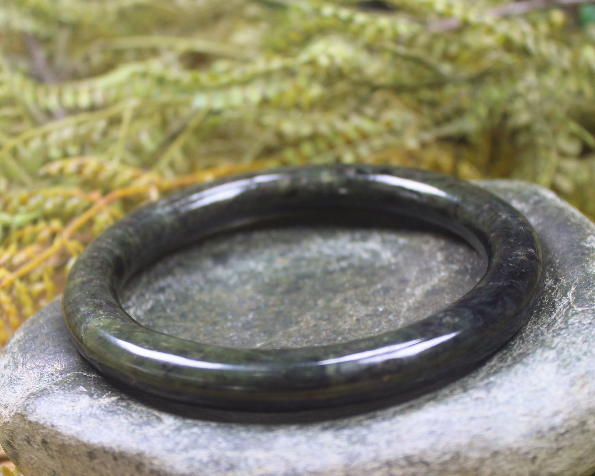 Bangle carved from Rimu Pounamu - NZ Greenstone