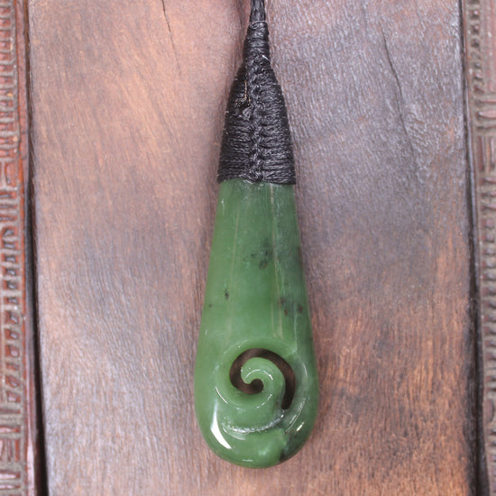 Roimata with Koru Pounamu Pendant - NZ Greenstone