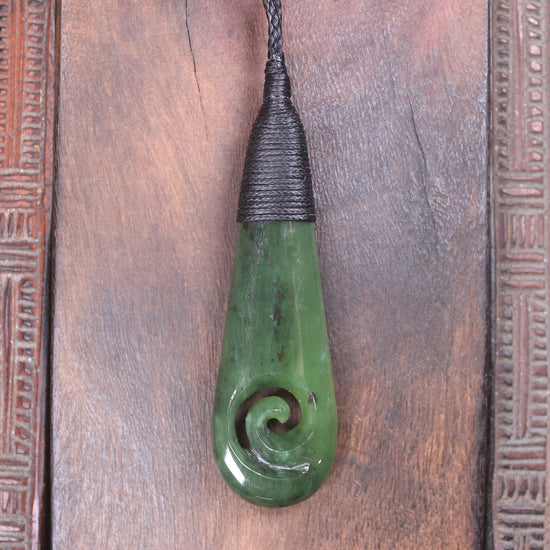 Roimata with Koru Pounamu Pendant - NZ Greenstone