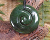 Koru pendant carved from Kawakawa Pounamu - NZ Greenstone