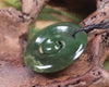 Koru pendant carved from Kawakawa Pounamu - NZ Greenstone