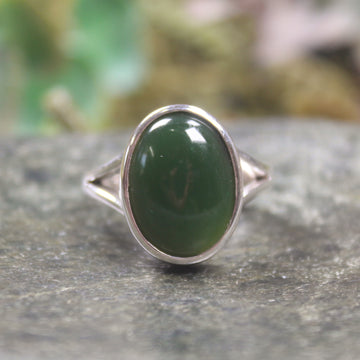 Ring with Kawakawa Pounamu