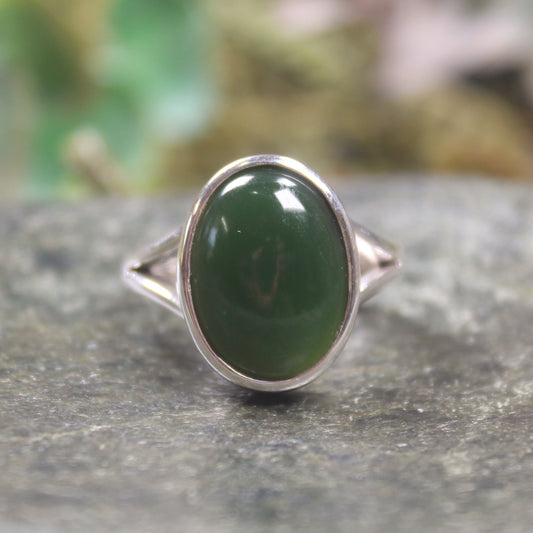 Ring with Kawakawa Pounamu