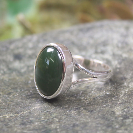 Ring with Kawakawa Pounamu