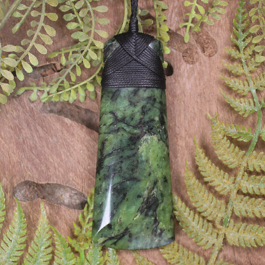 Douglas Creek Pounamu carved into a Toki Pendant - NZ Greenstone