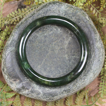 Bangle carved from Kawakawa Pounamu - NZ Greenstone